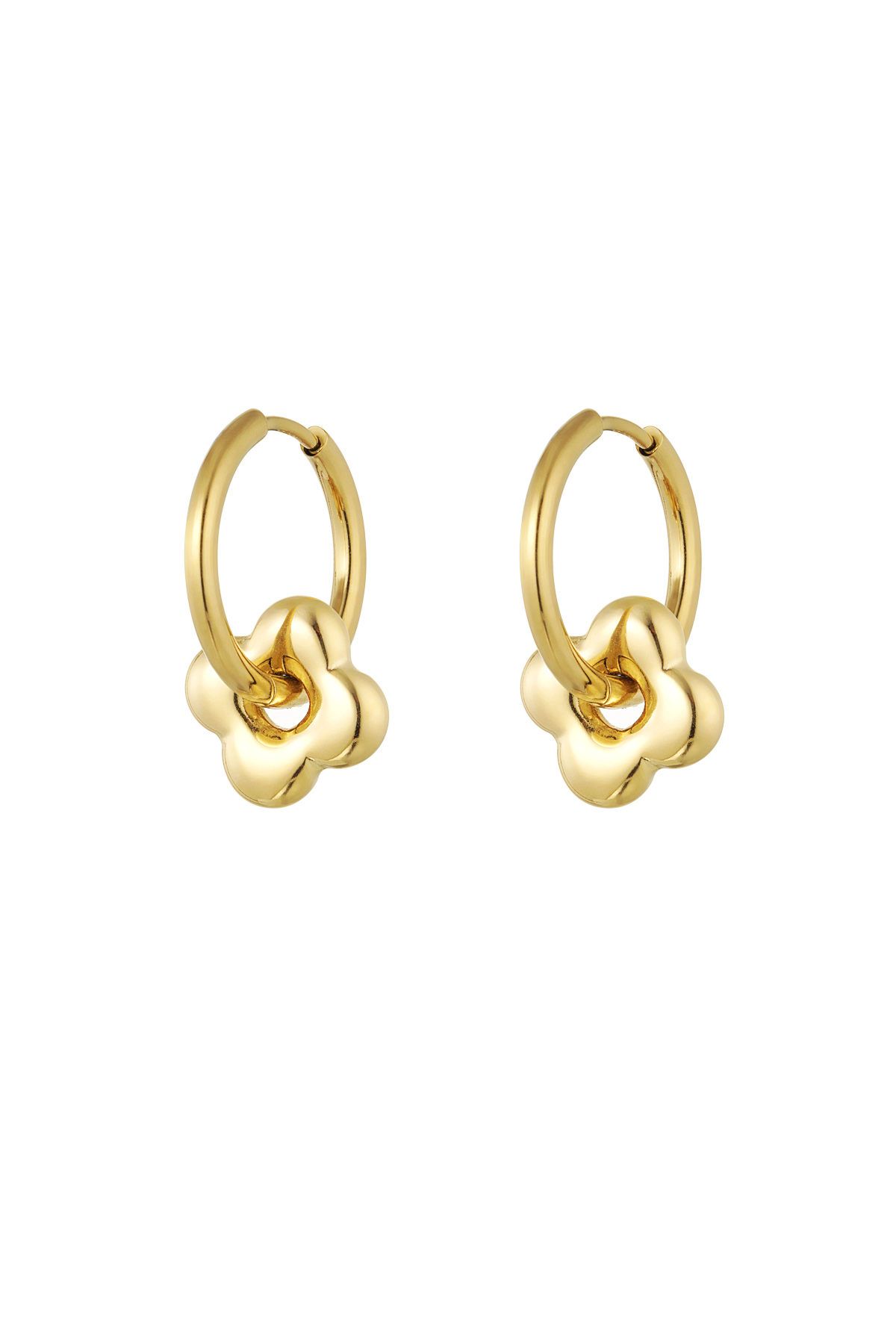 pendientes básicos con charm trébol h5 