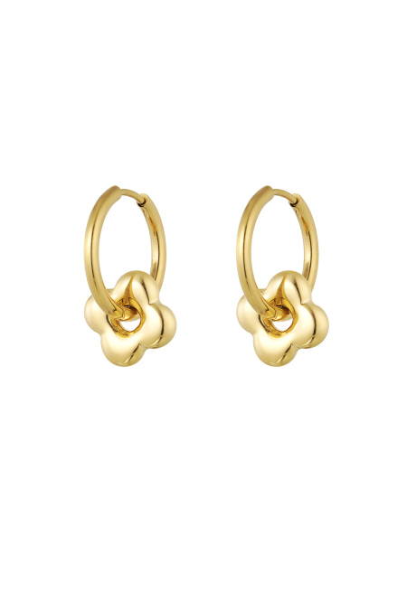 Einfache Ohrringe Mit Kleeblatt-Anhänger – Goldfarbe - Goldfarbefarbe