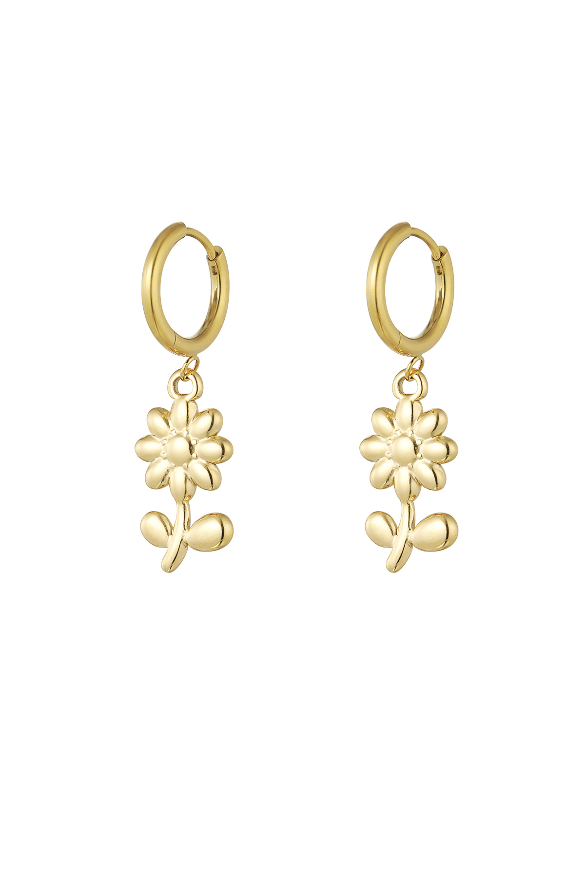 basic earrings with flower charms 2