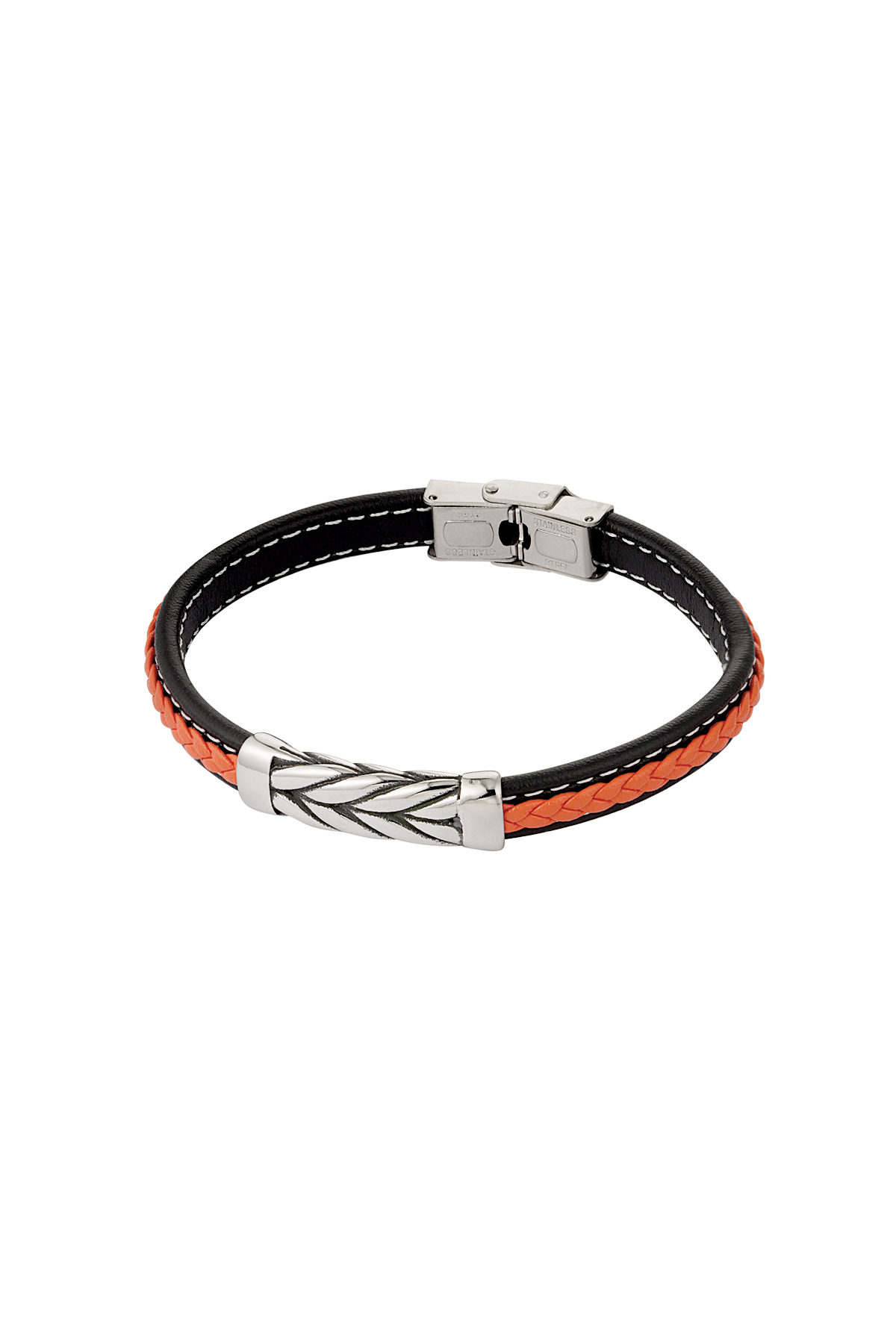 Men's bracelet silver color braided
