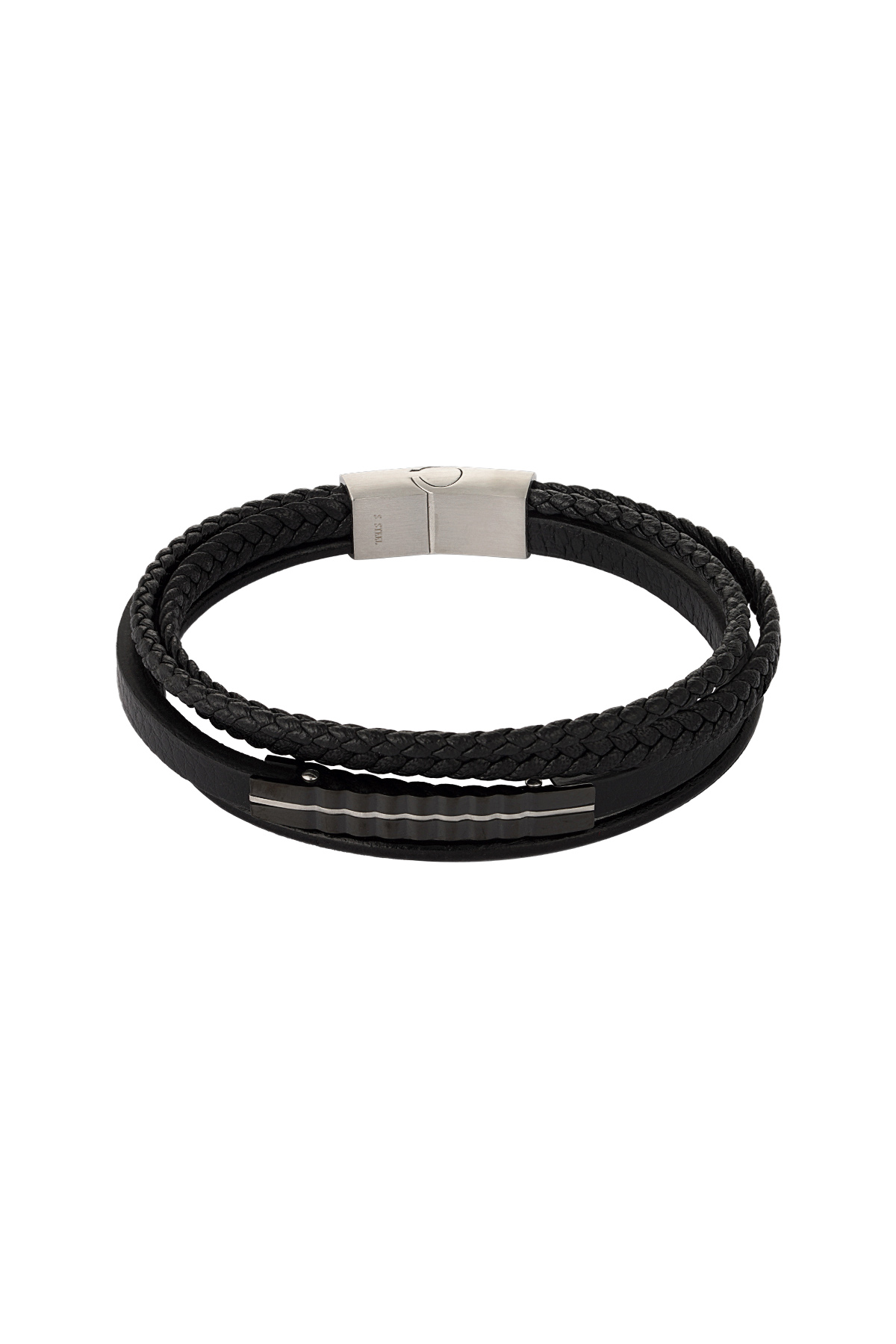 Heren armband triple gevlochten h5 