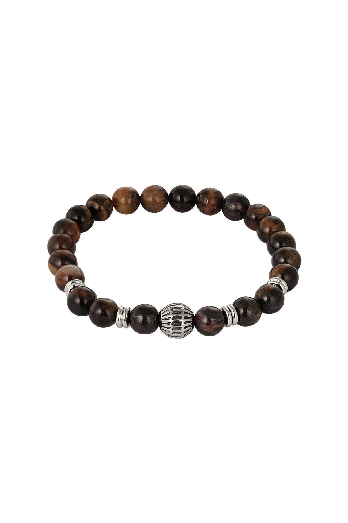 Simple Men's Bead Bracelet Charm - Brown Black