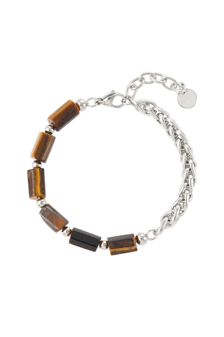 Half Chained Half Charms Bracelet - Dark Gray 2