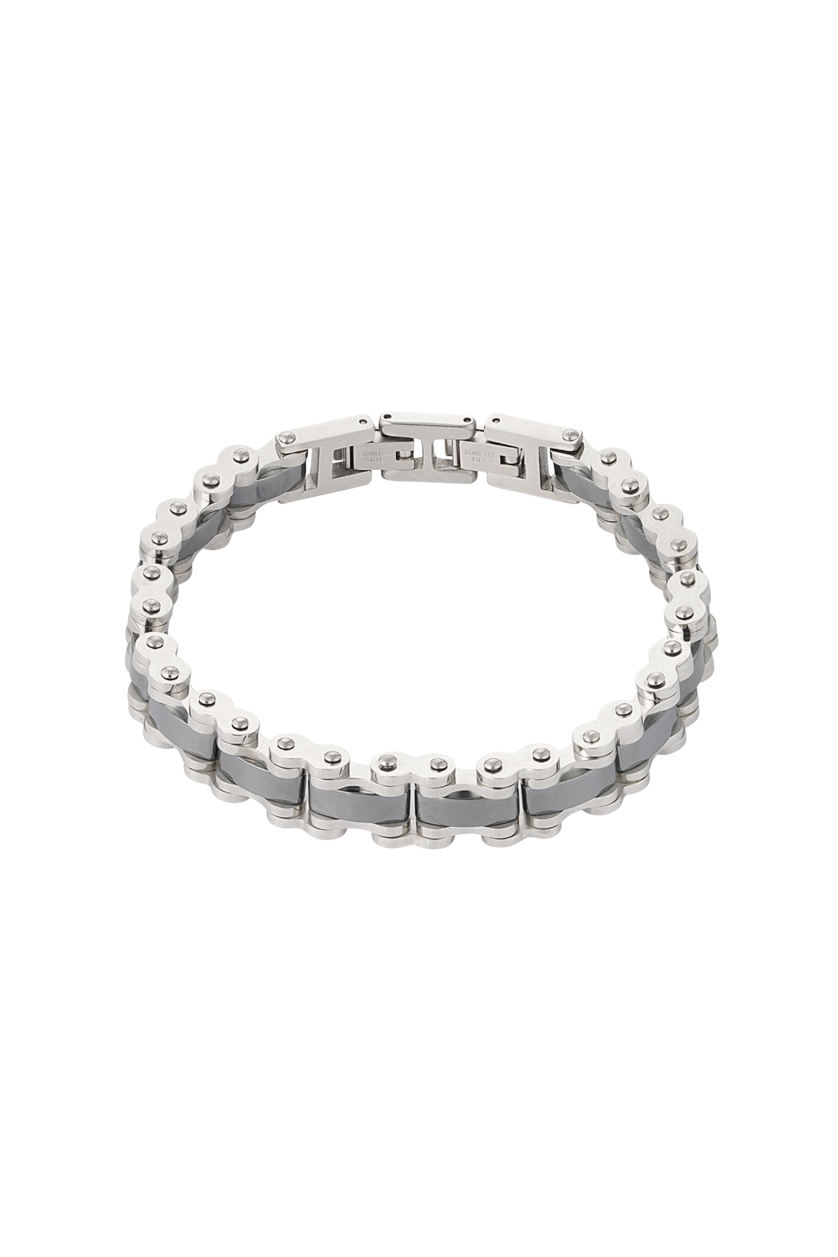 Simple linked men's bracelet - Silver Color color