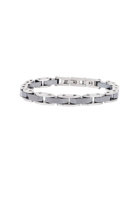 Double chained men's bracelet - Silver Color color