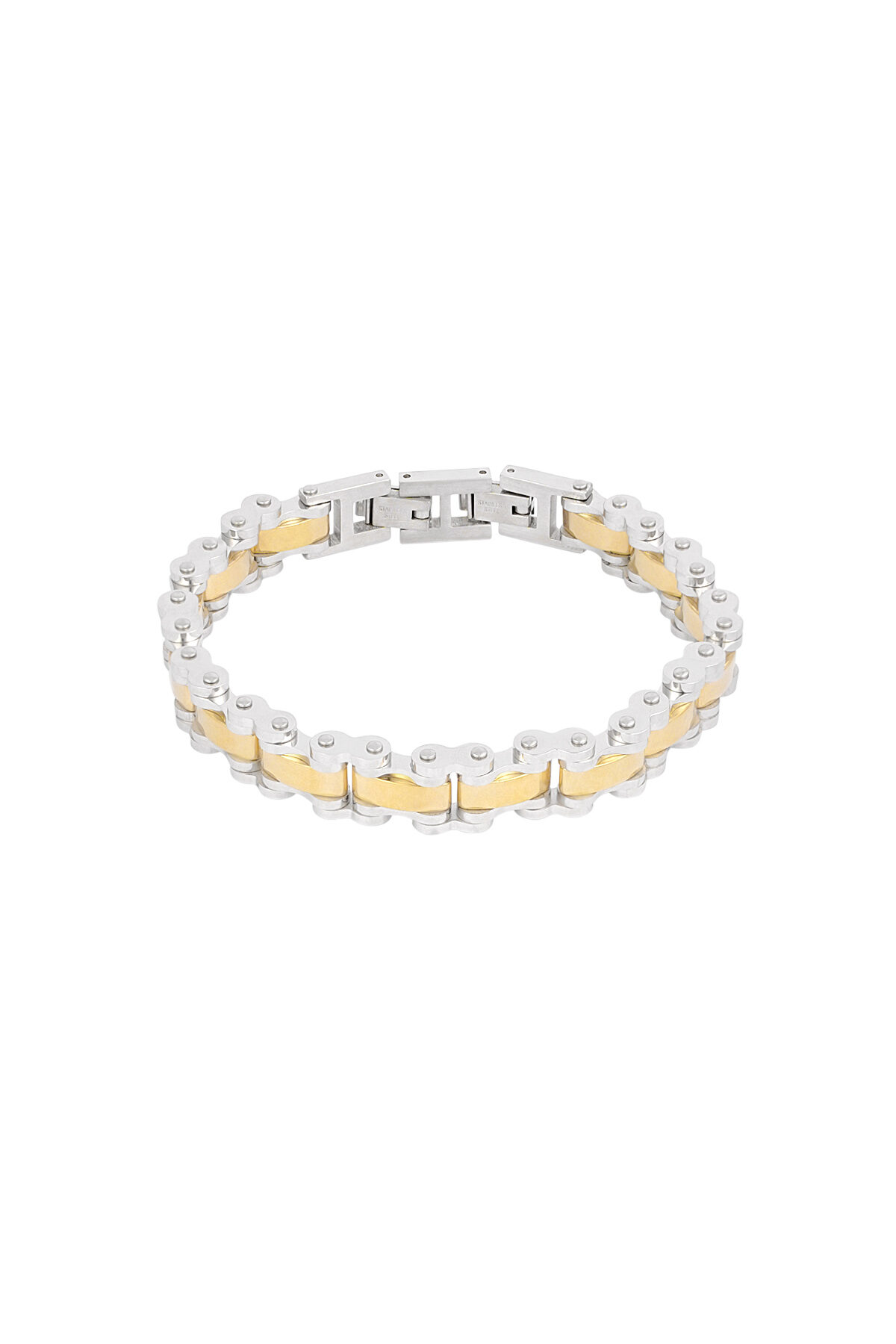 Men's bracelet fusion cuff - silver color gold