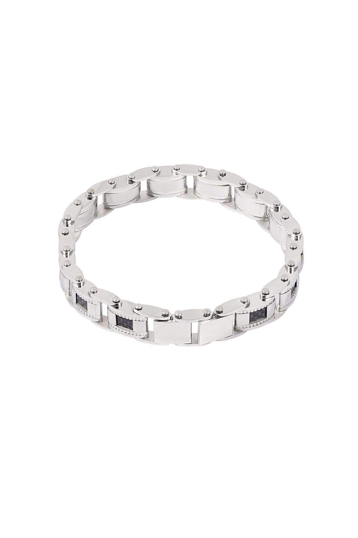 Casual men's bracelet - black/Silver color  h5 Picture4