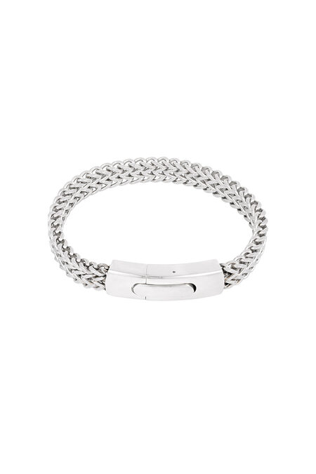 Men's bracelet steel stripe - Silver Color color 2