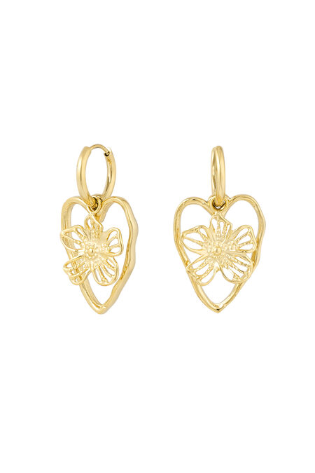 oorbellen statement flower heart