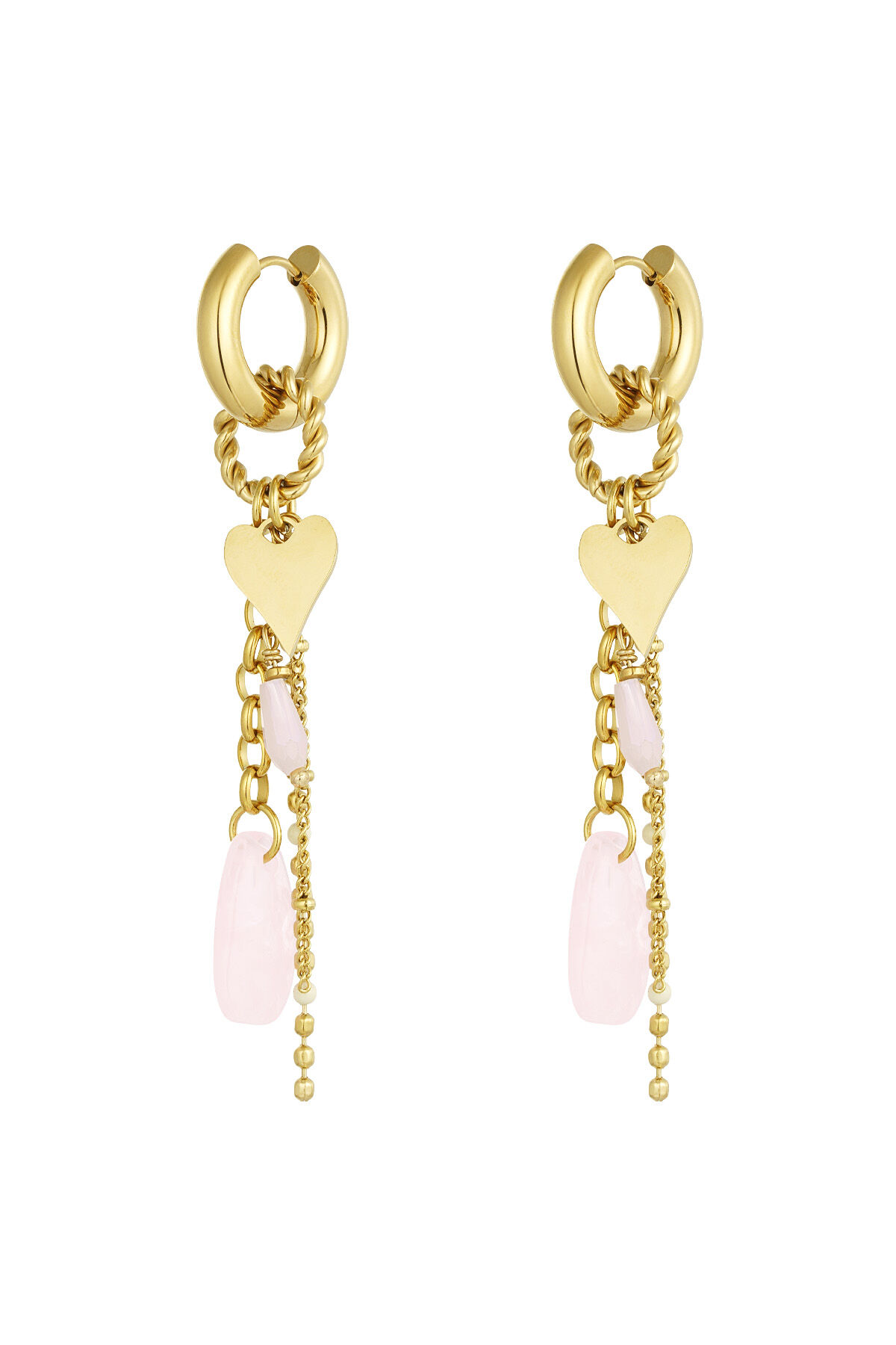 Pendientes de amor rosa - rosa/Color dorado  