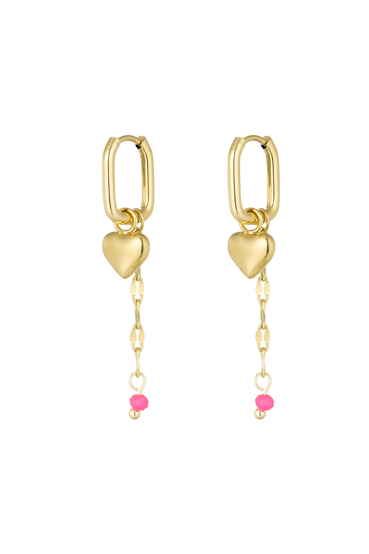 Ohrringe „Forever Love“ – Rosa/Goldfarbe  2