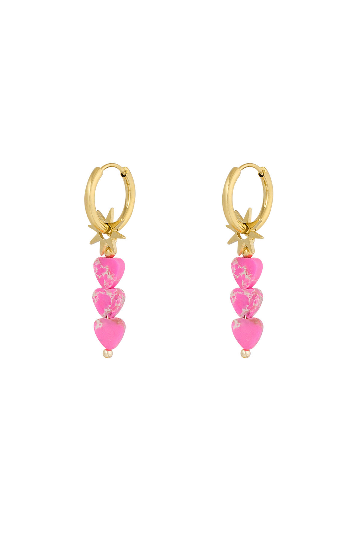 earrings triple heart star h5 