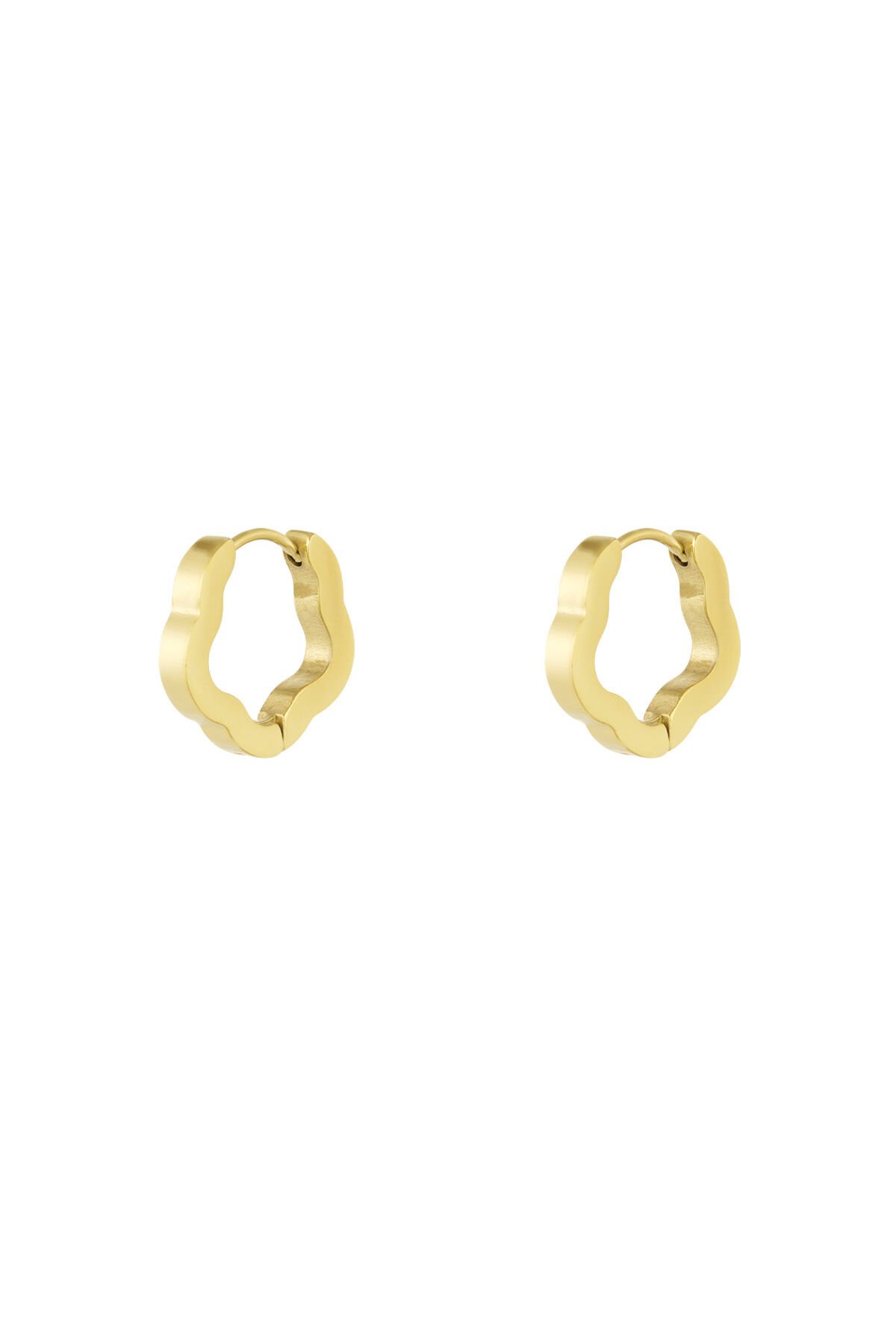 Einfache Ohrringe in Blumenform, klein – Goldfarbe  - Goldfarbefarbe h5 