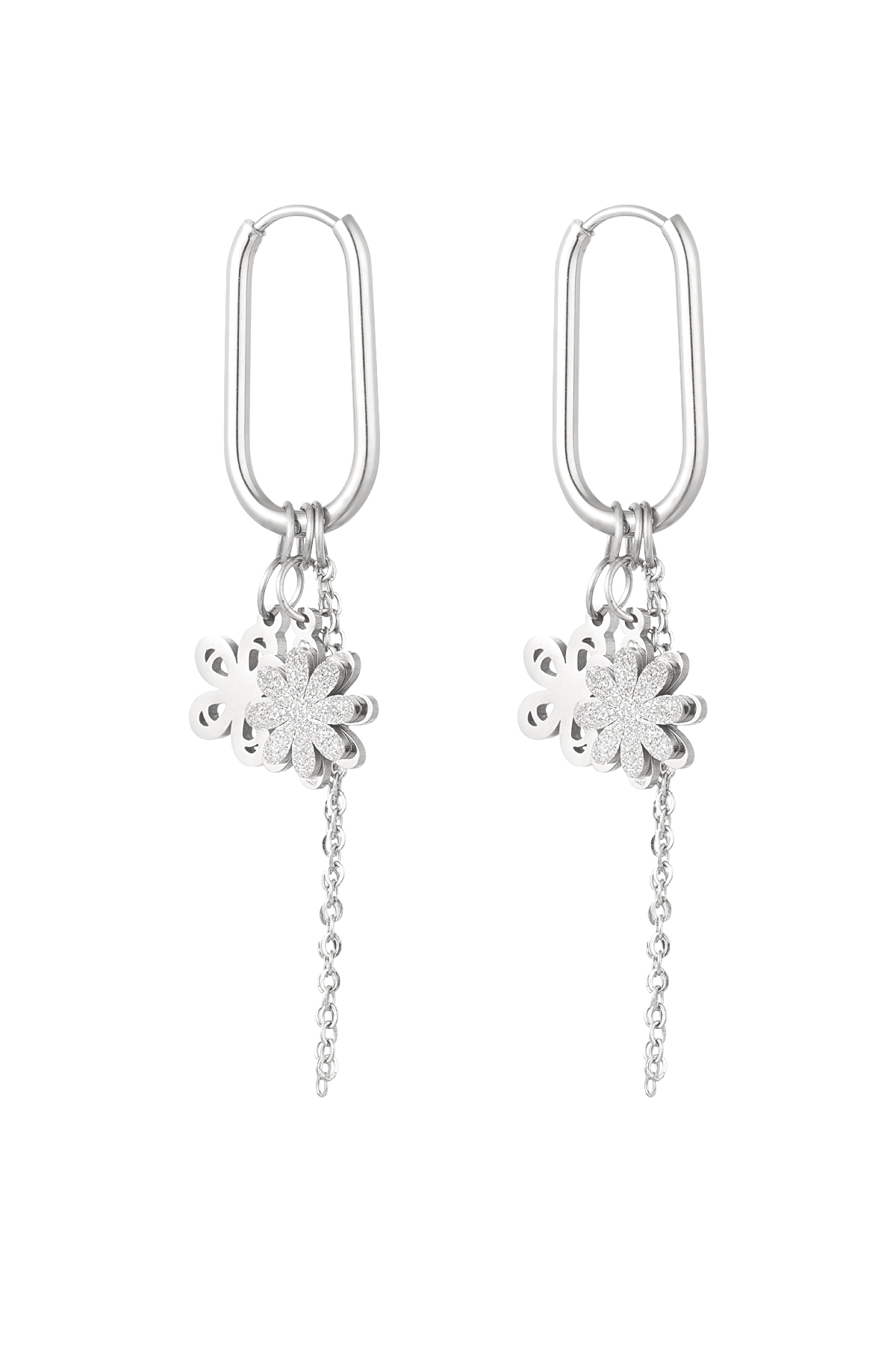 Earrings flower fiesta - Silver Color color