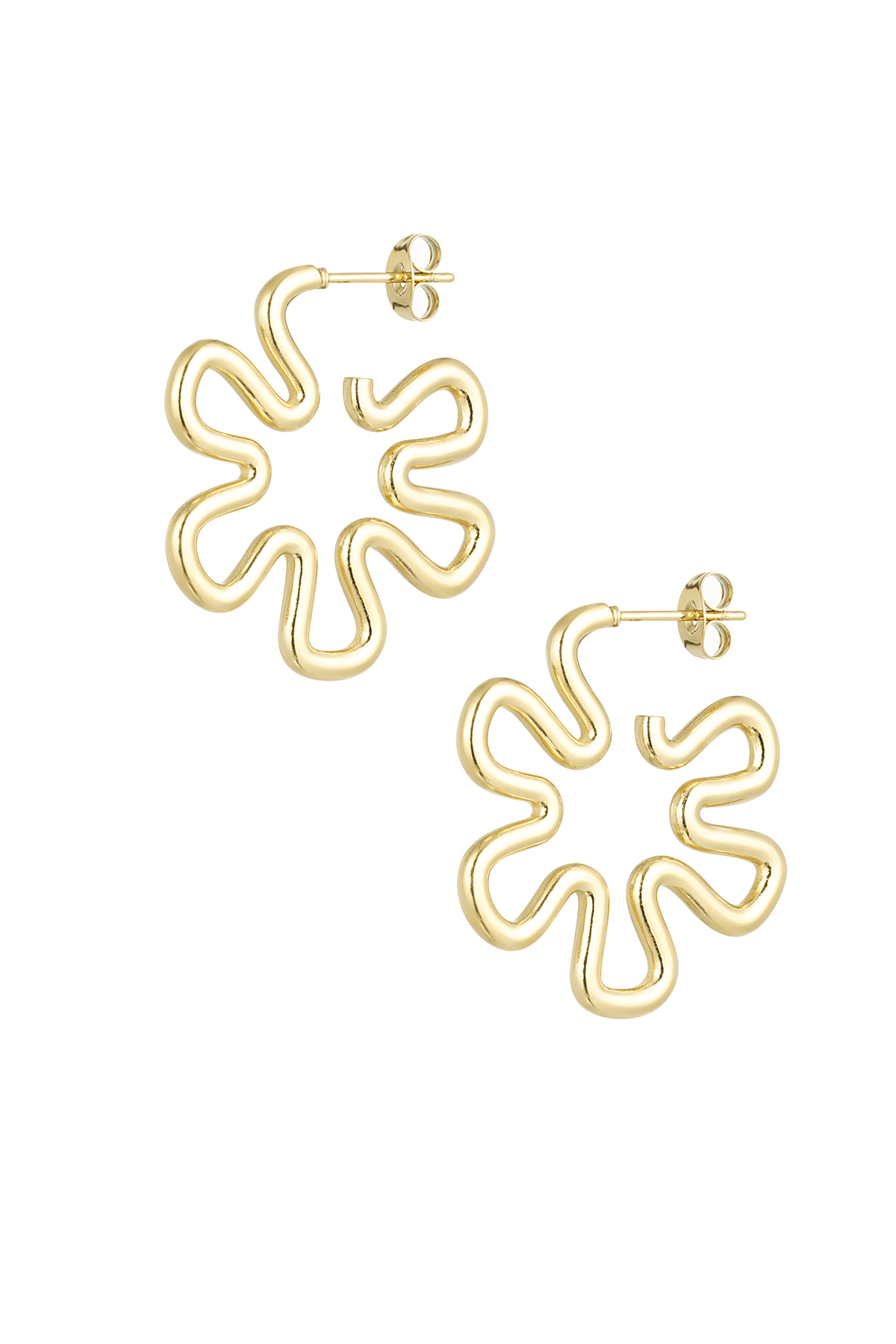 Boucles d'oreilles fleur hippie - doré 