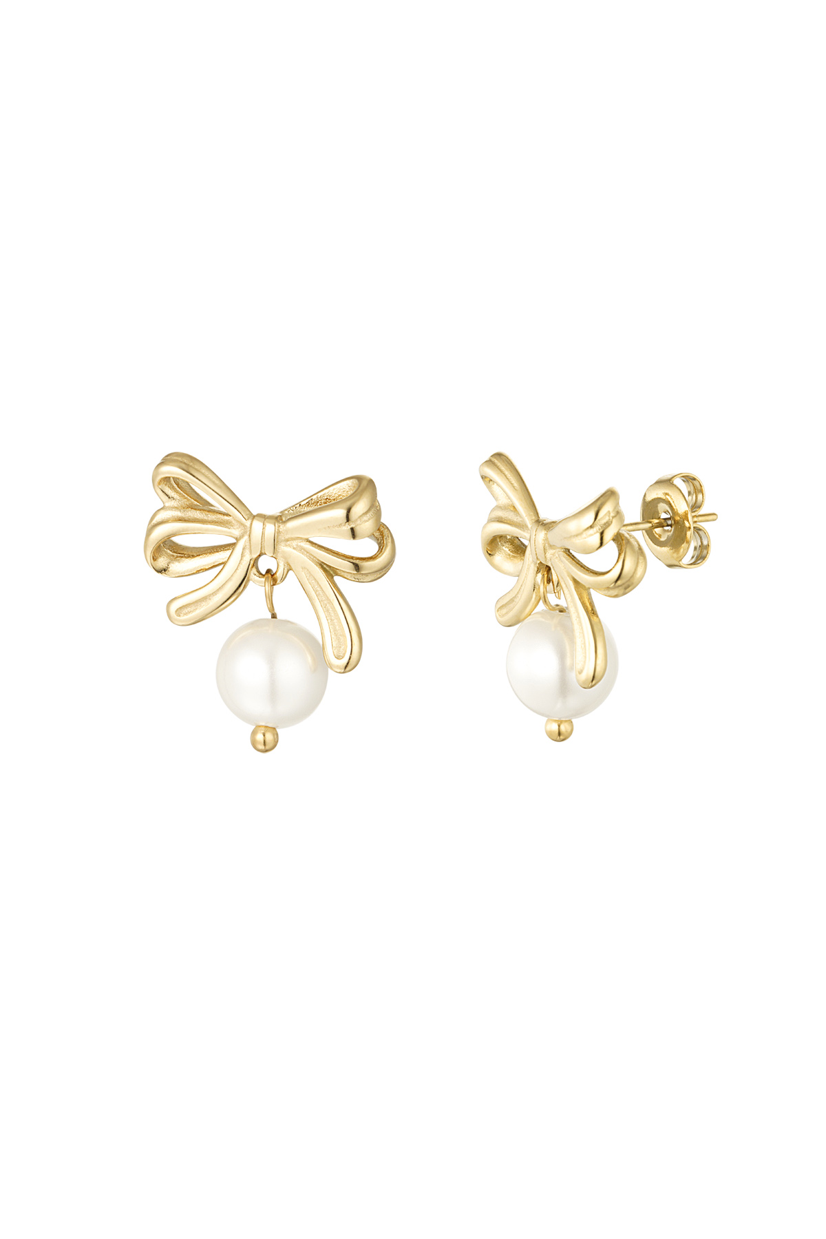 bow earrings with pearl 2