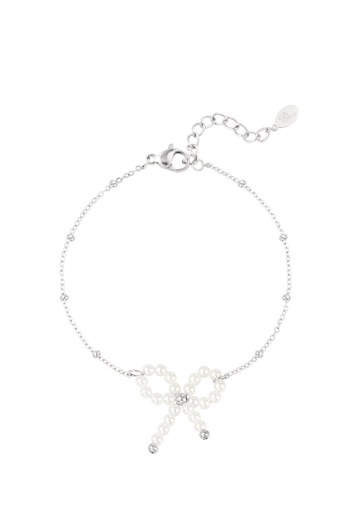 Parel strik armband - wit Goud kleur Color  