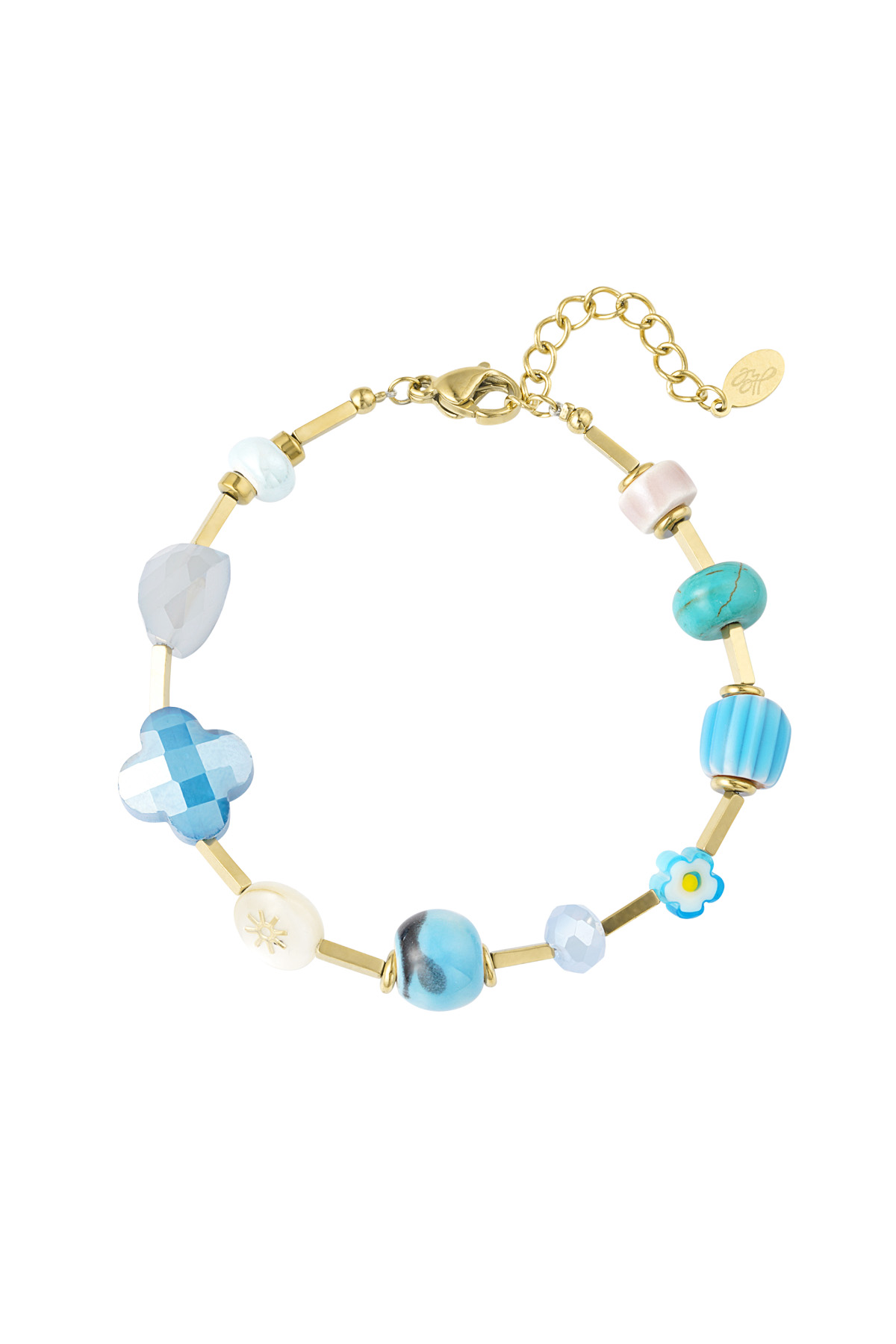 Bracelet charm trésCouleur or vintage - Couleur or bleu h5 
