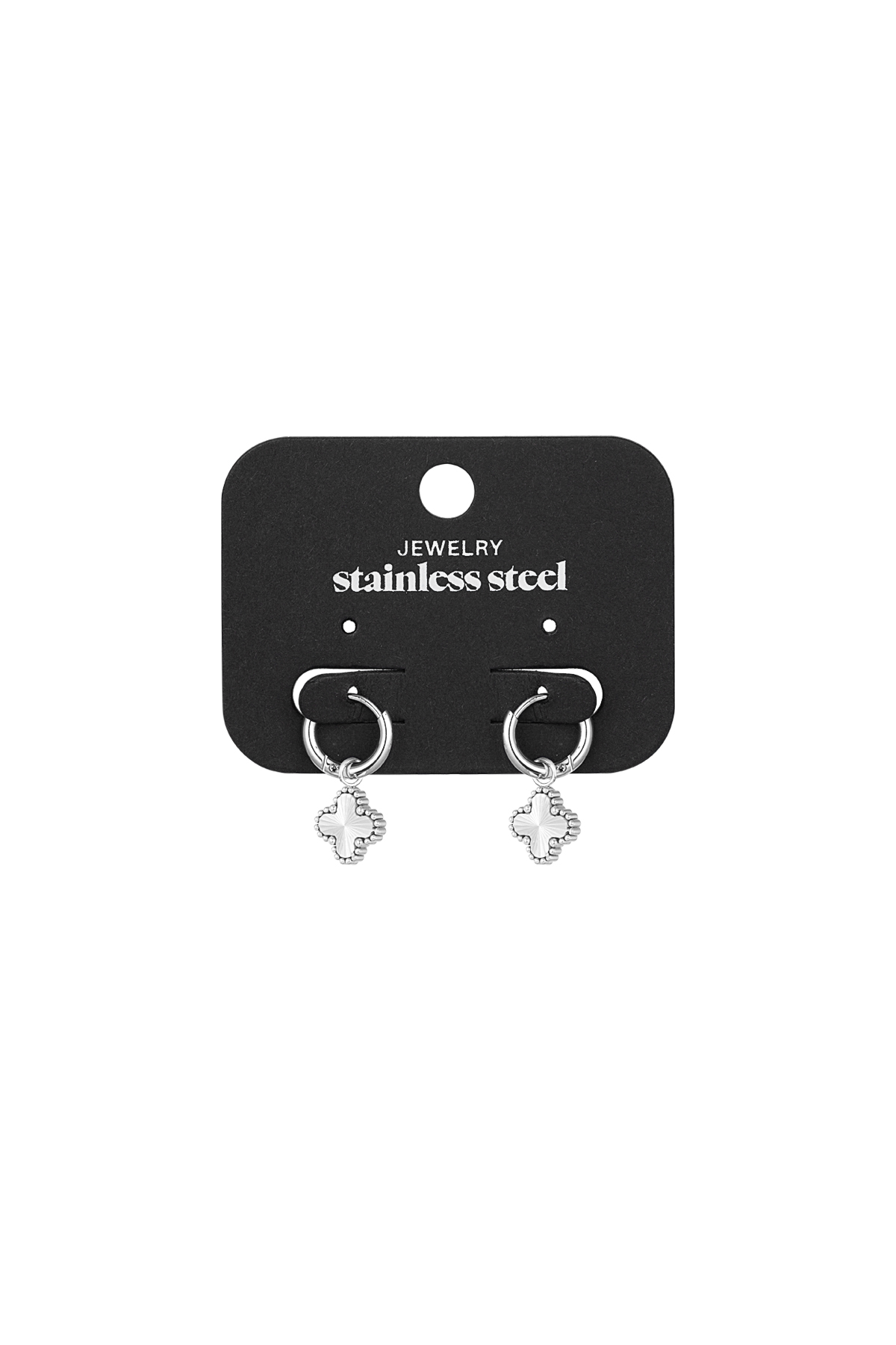 Earrings clover class - Silver Color color h5 Picture3