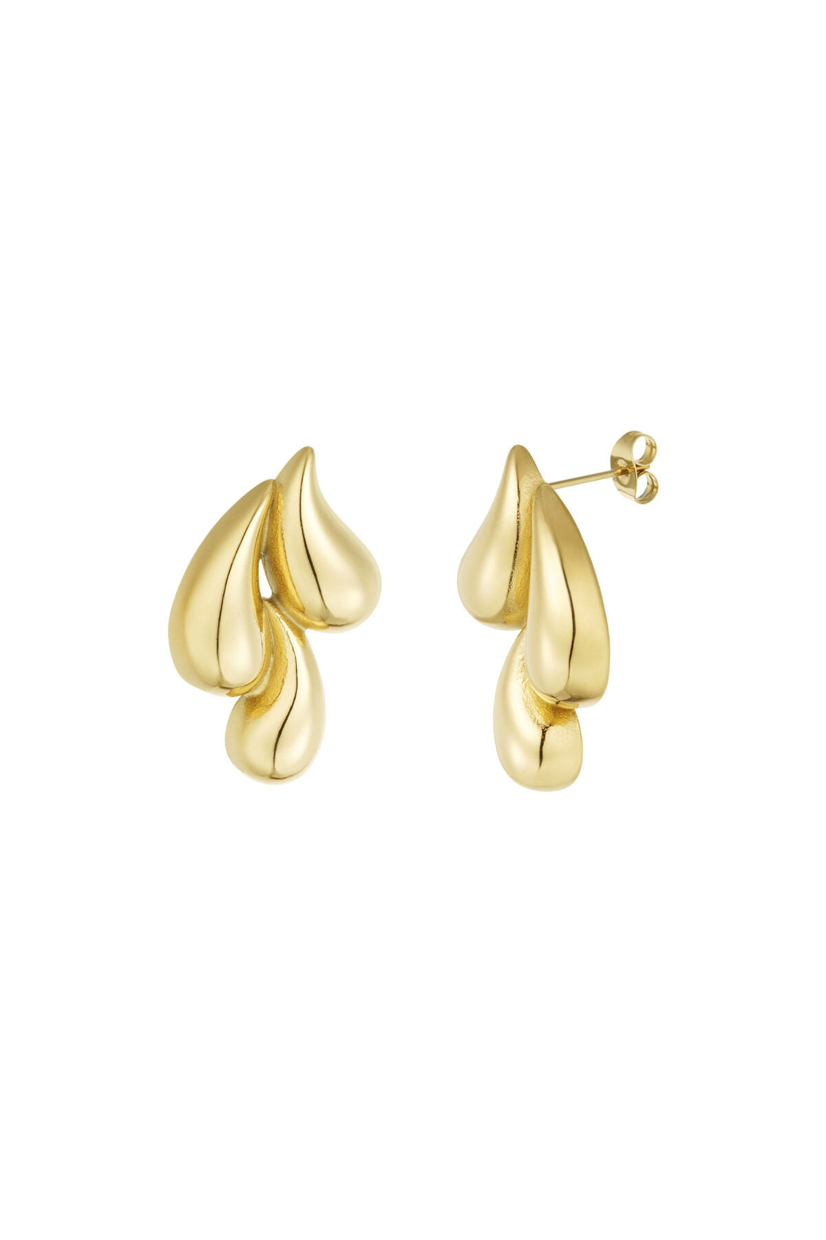 Boucles d'oreilles triple goutte - doré h5