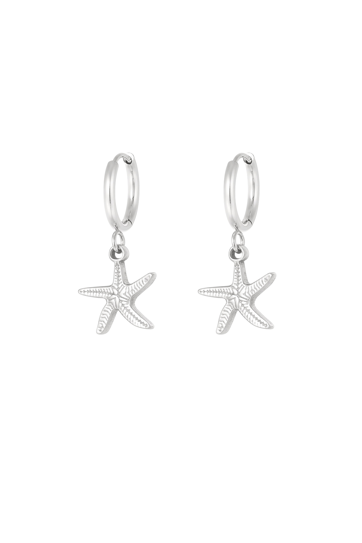 Earrings simple starfish - Silver Color color 2