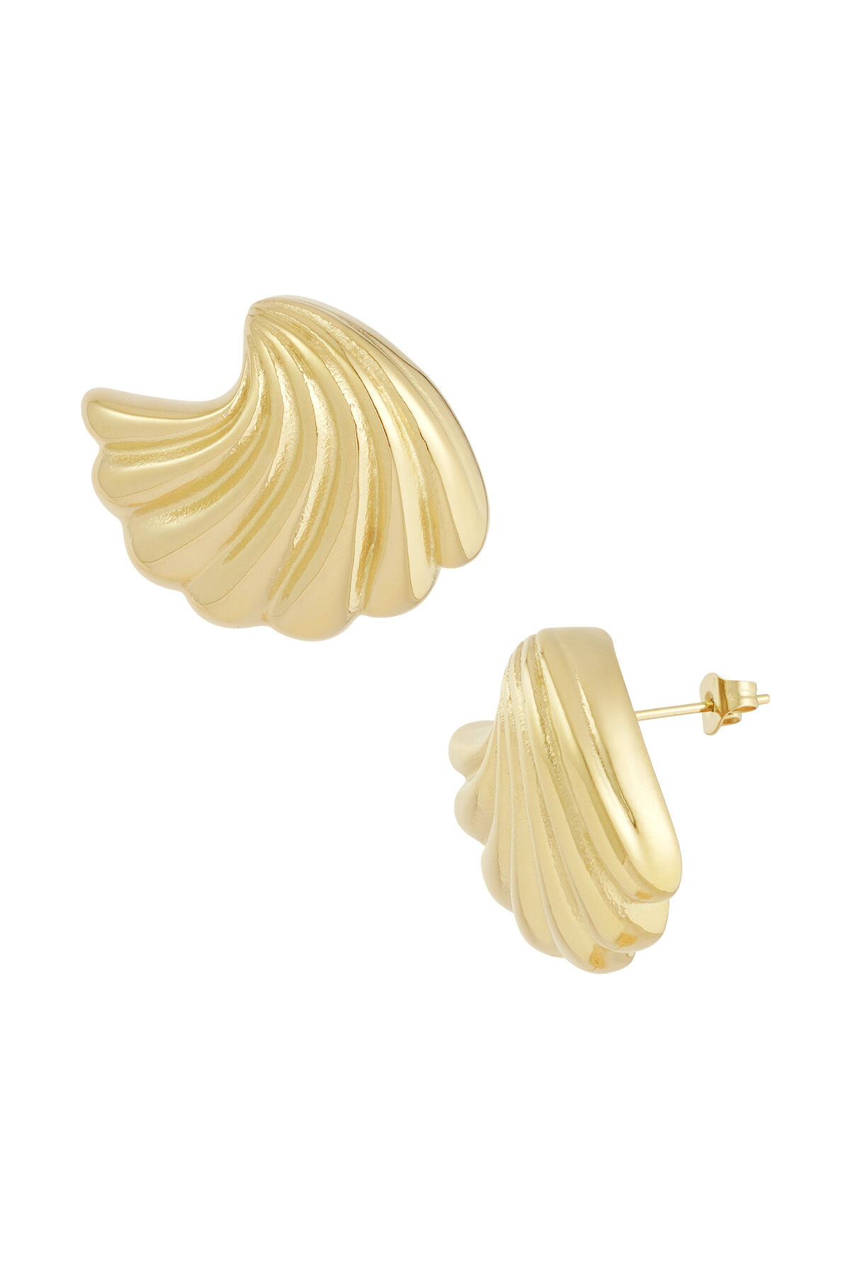 Boucles d'oreilles ondulées sauvages - dorées 2
