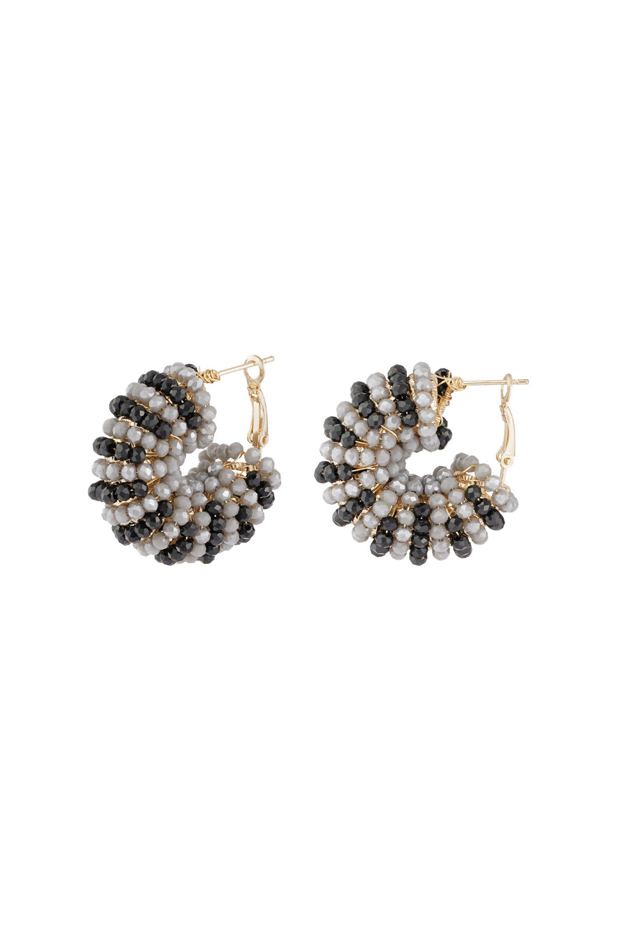 Happy Beads Ohrringe - schwarz & grau 2