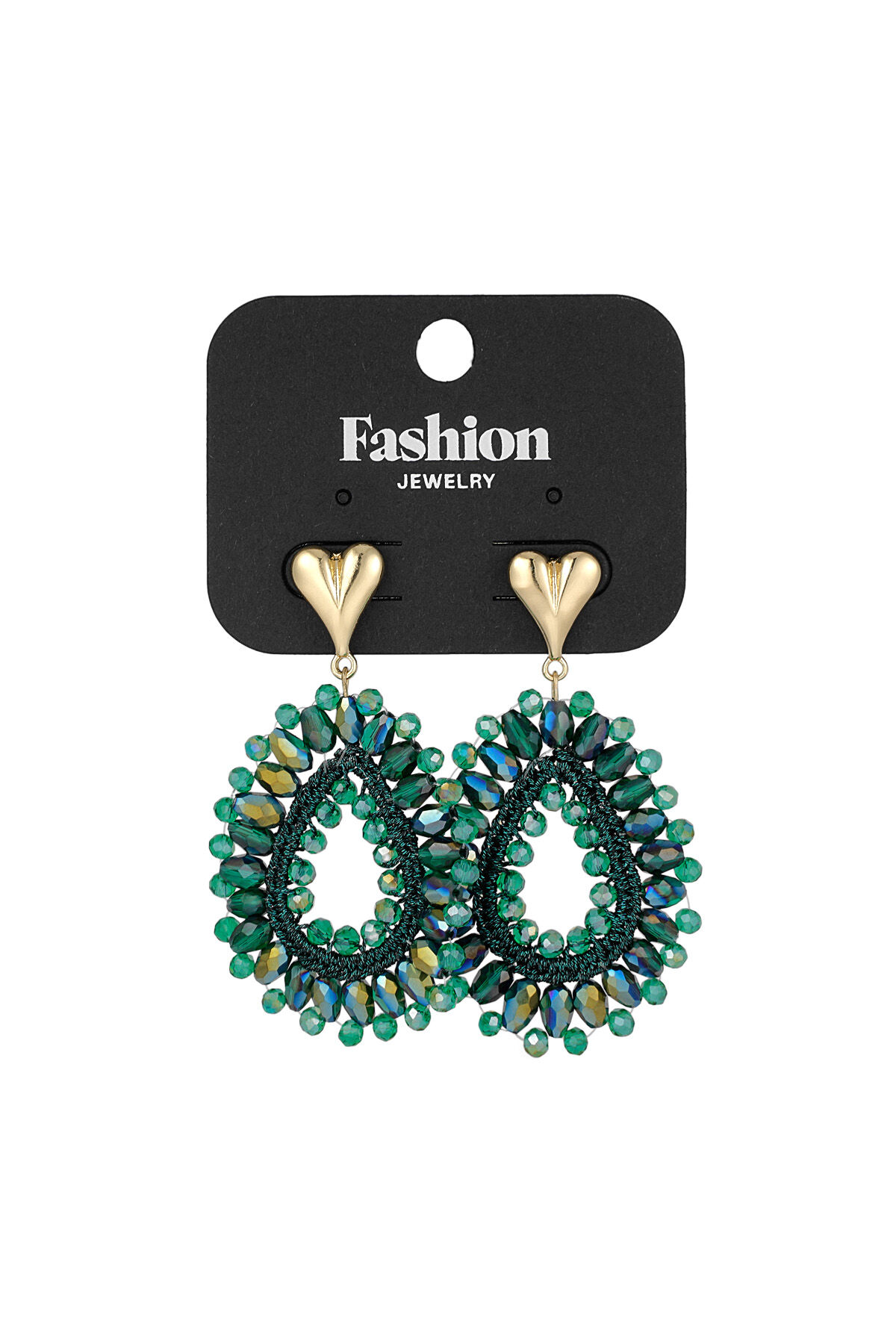 Pendientes de cuentas Love - verde (Pack with plastic bag) h5 Imagen3