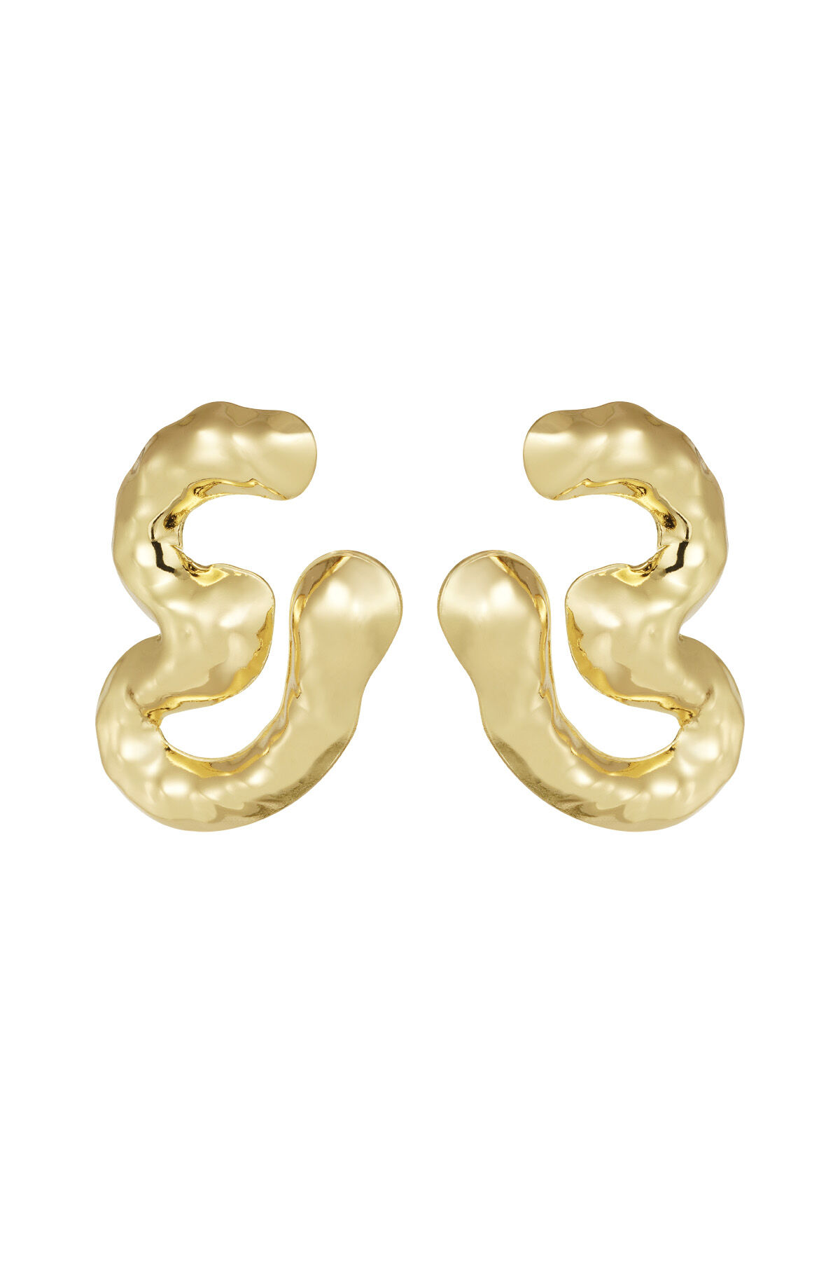 Boucles d'oreilles Chunky Melting - doré h5