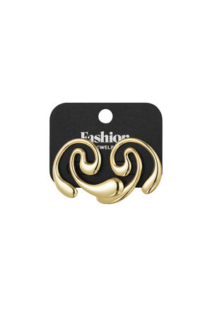 Boucles d'oreilles tourbillon nage - doré h5 Image3