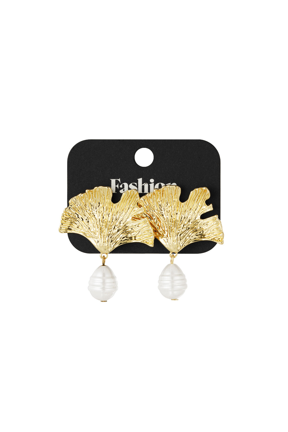Ohrringe mit Perlenessenz – Goldfarbe - Goldfarbefarbe h5Bild3