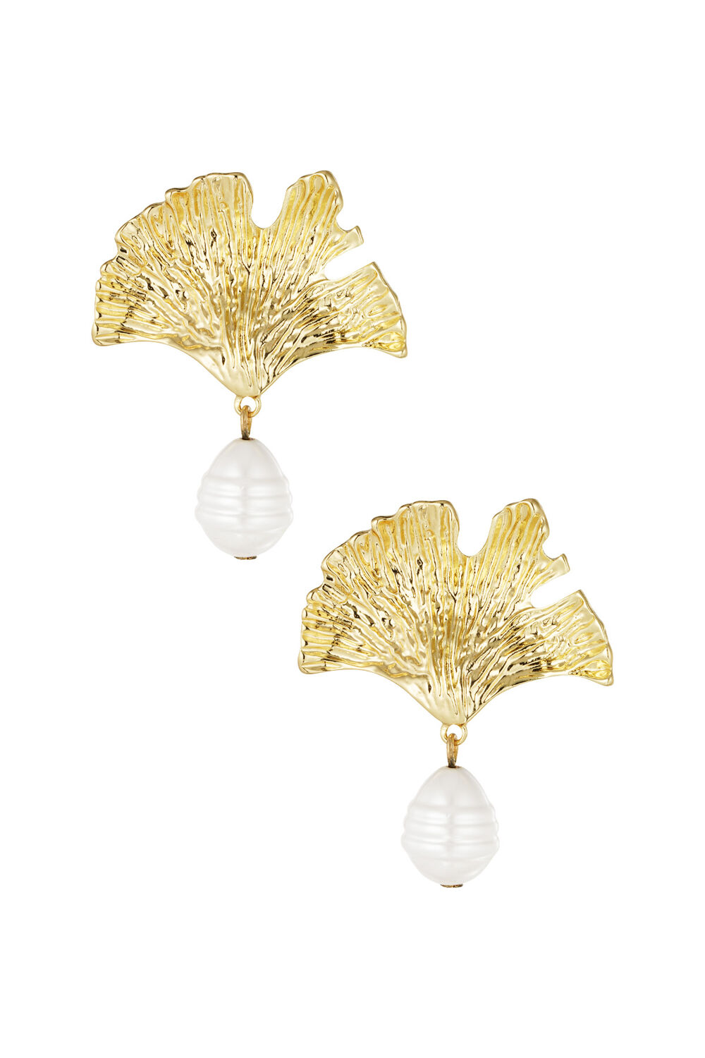 Ohrringe mit Perlenessenz – Goldfarbe - Goldfarbefarbe