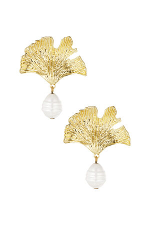 Ohrringe mit Perlenessenz – Goldfarbe - Goldfarbefarbe h5