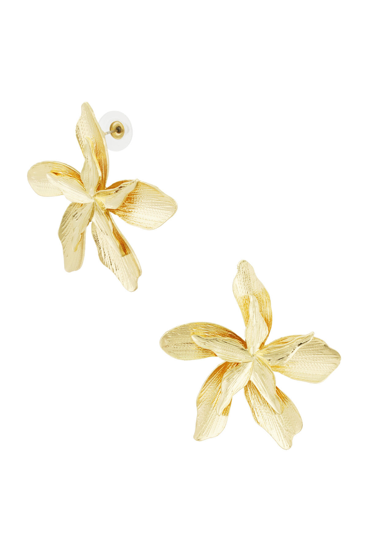 Statement-Ohrringe mit Blumenmotiv – goldfarben 2
