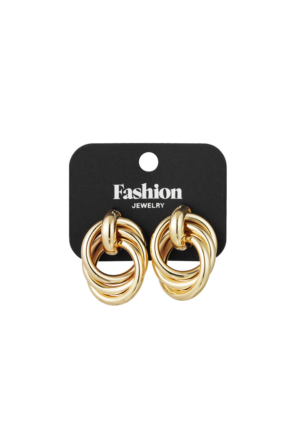 boucles d'couleur oreilles boutons surdimensionnées en couleur or h5Image2
