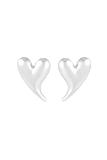 Earrings heart vibes - Silver Color color