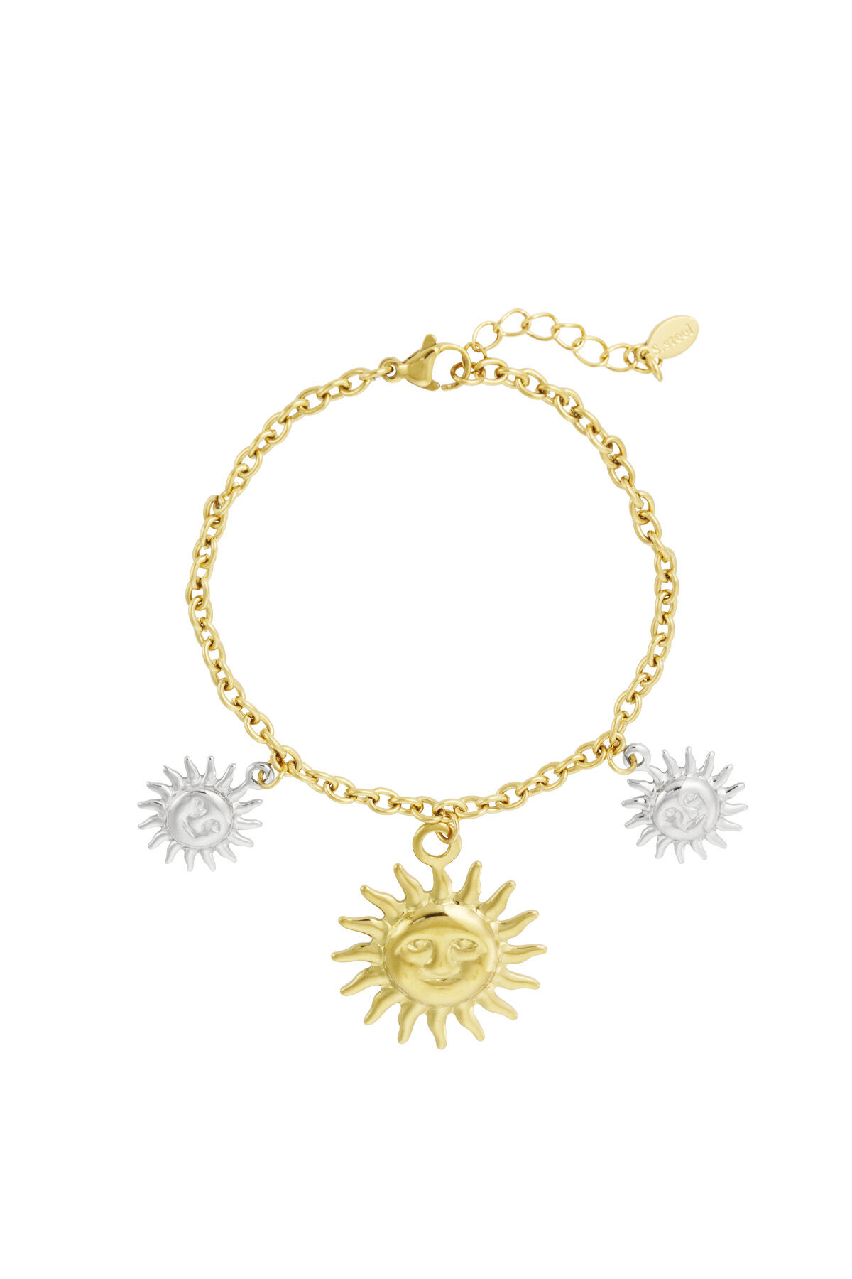 Pulsera sol resplandeciente - Color dorado plata h5