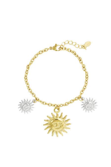 Armband shimmering sun - Goud kleur zilver