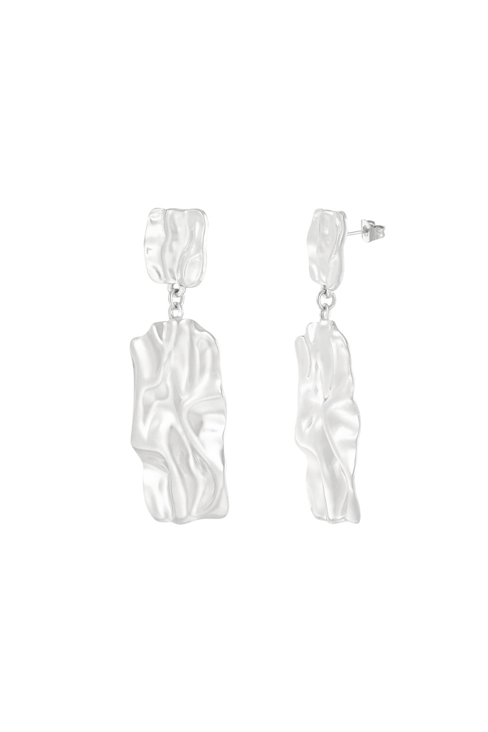 Orecchini Lunghi Con Texture Statement 