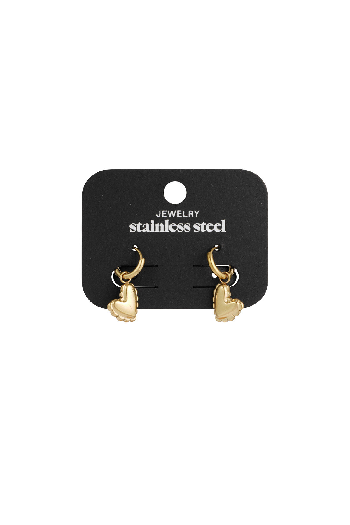 Pendientes pequeños colgantes con forma de corazón - dorado h5Imagen2
