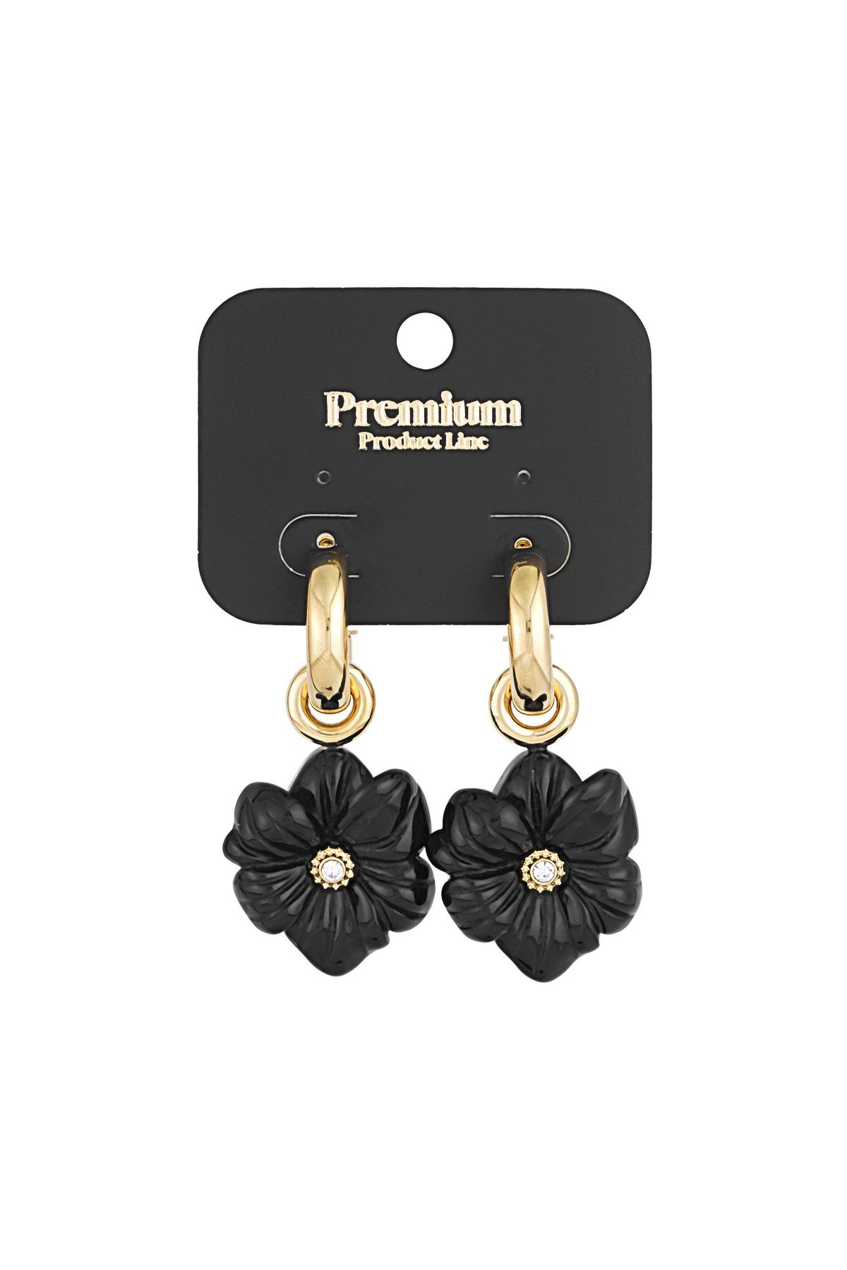 Orecchini Crazy Flower - Colore oro nero Immagine3
