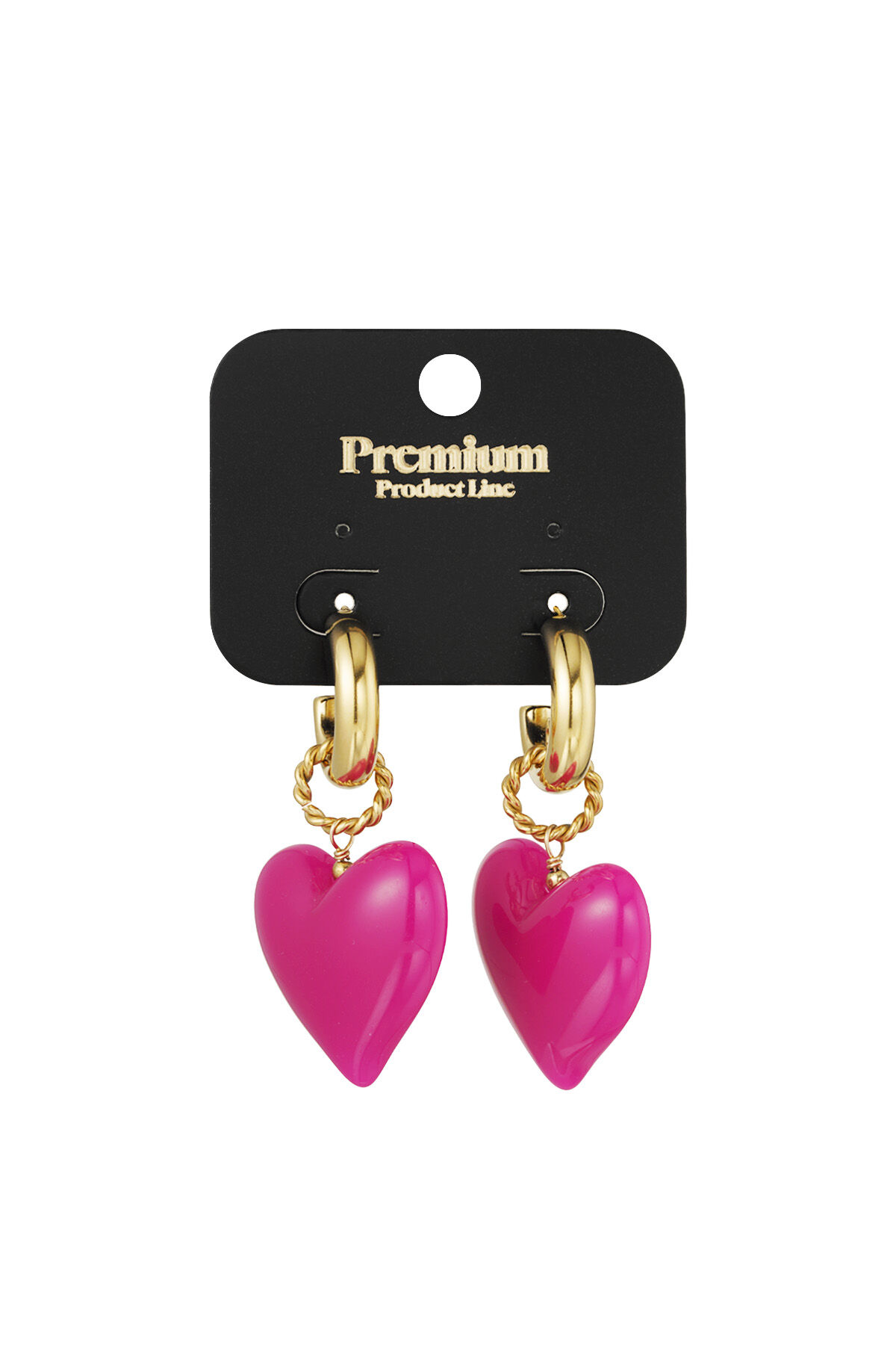 Pendientes corazón grande maderas rosas Imagen2