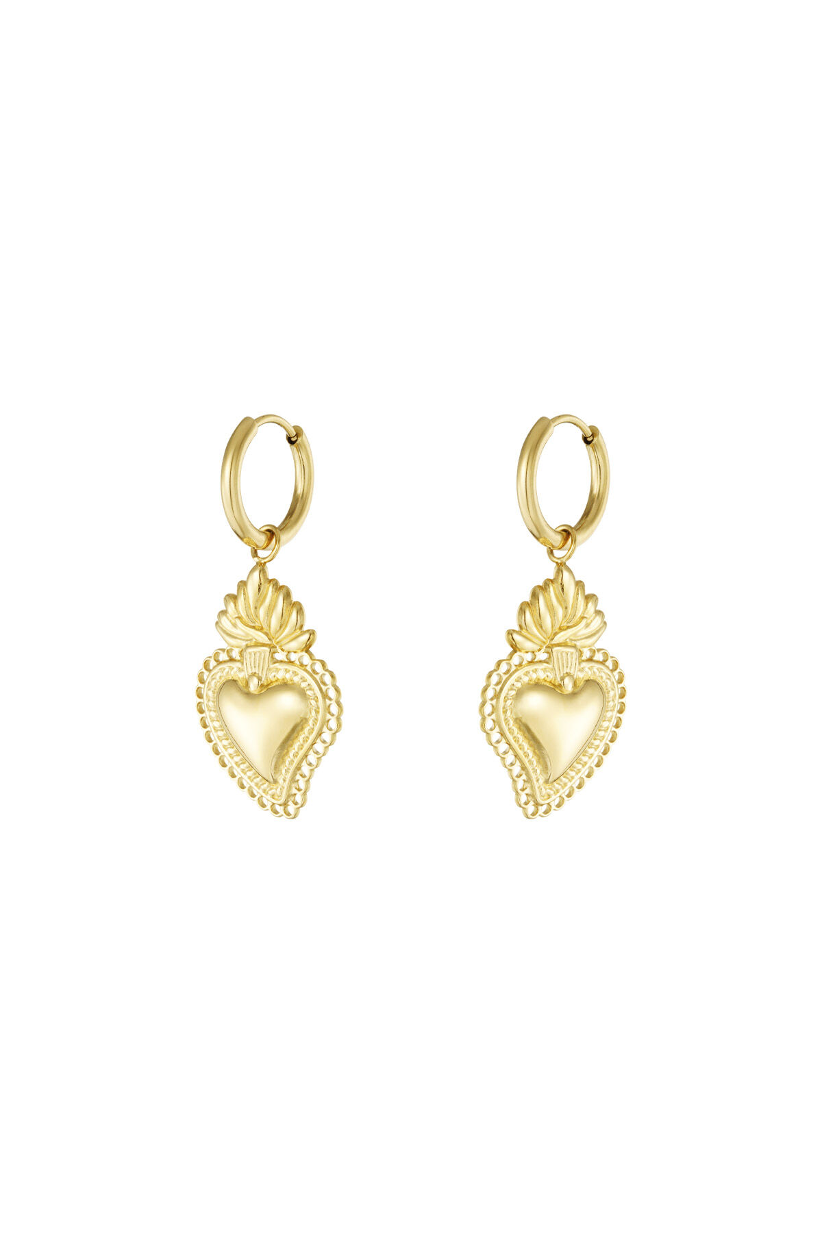 boucles d'oreilles coeur enflammé 2