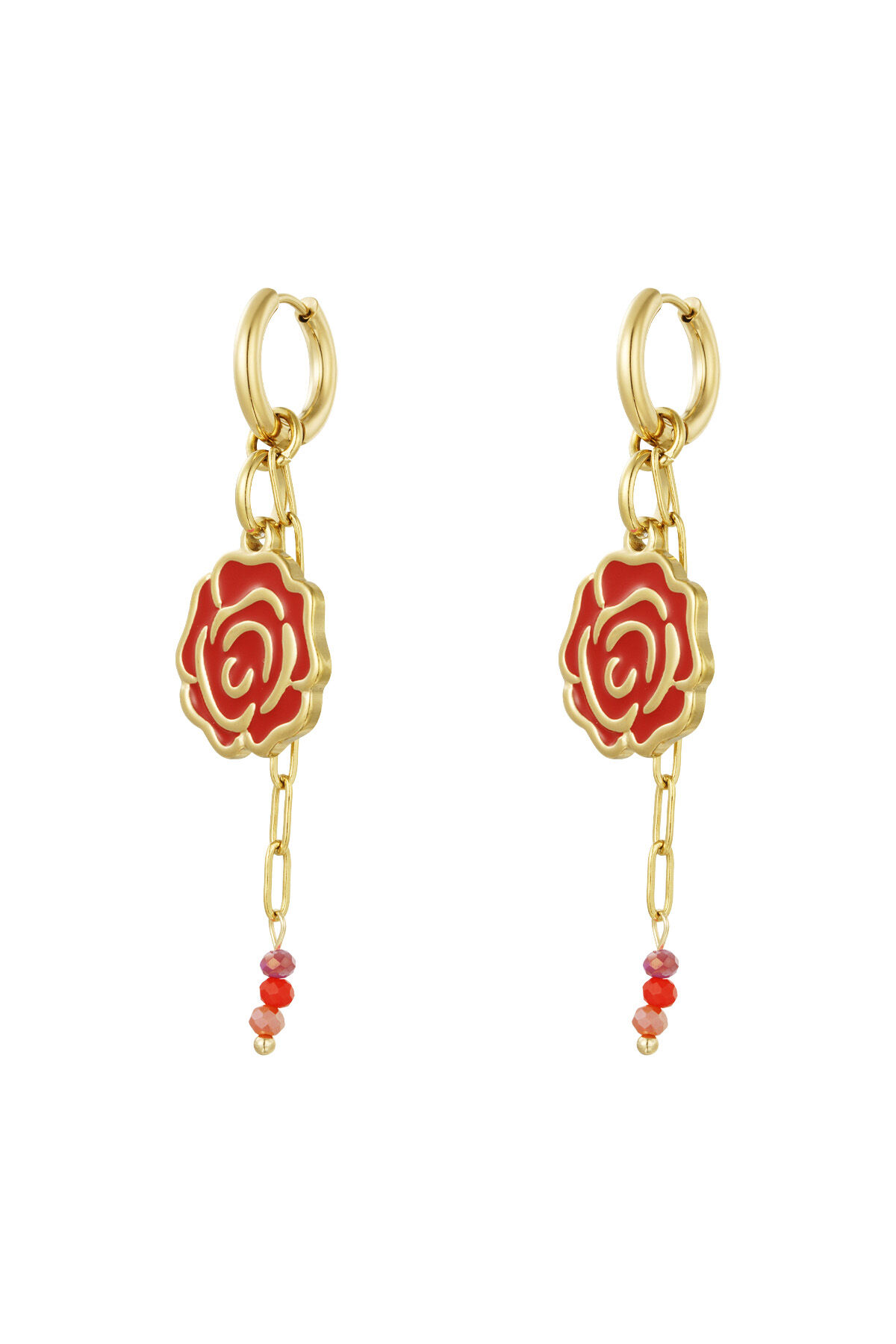Boucles d'oreilles coeur rose 2
