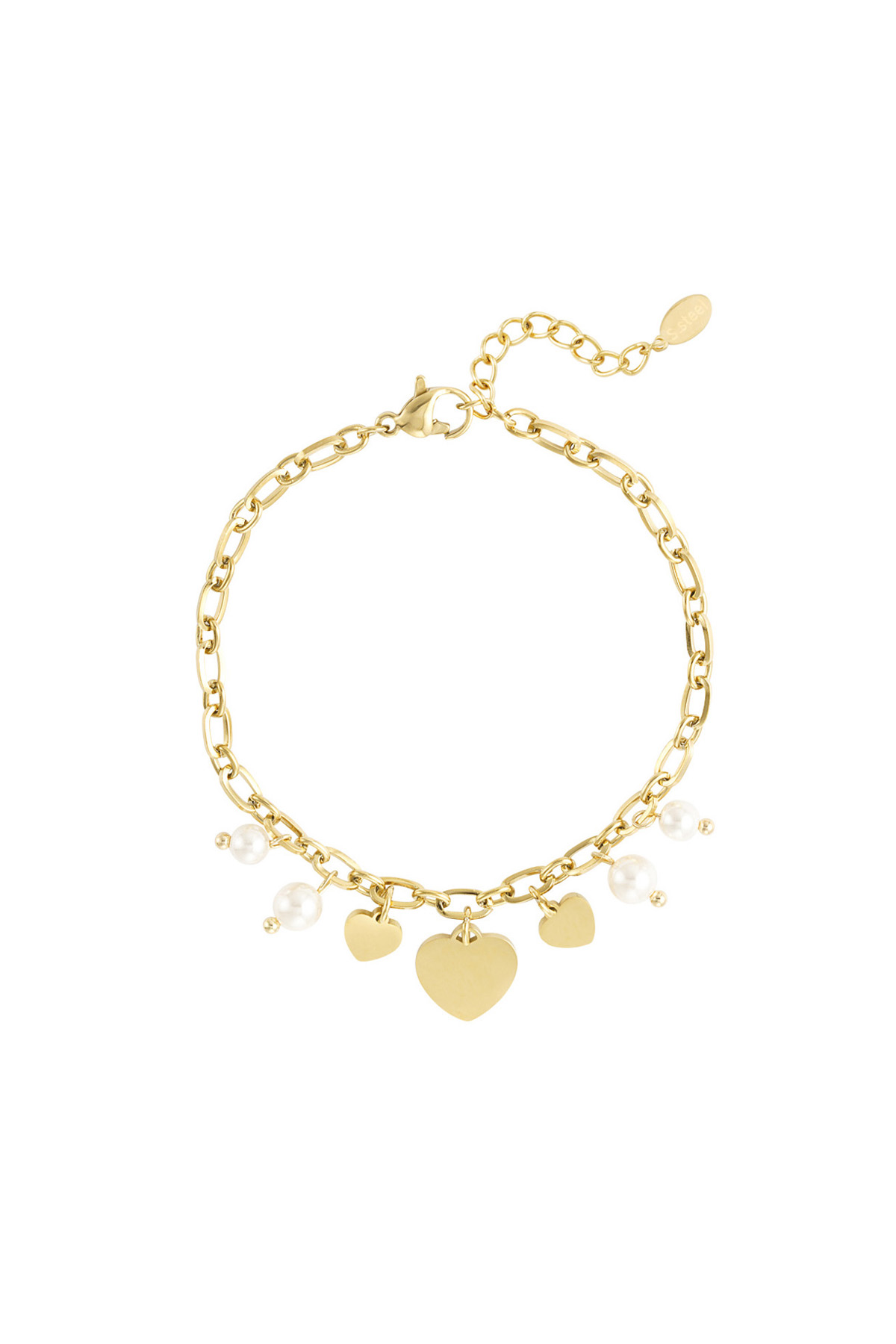 pulsera corazones y perlas h5 