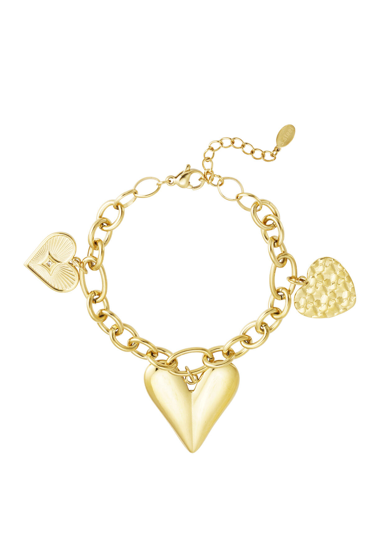 bracelet à breloques triple coeur h5 