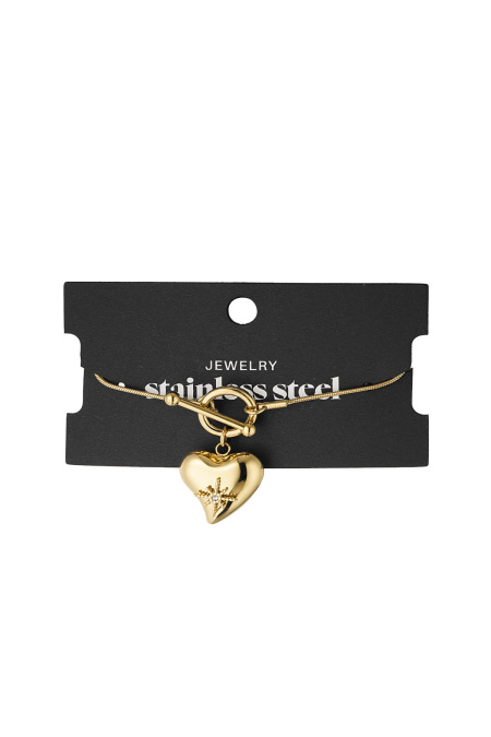 Lock Bracelet With Big Heart Pendant 2
