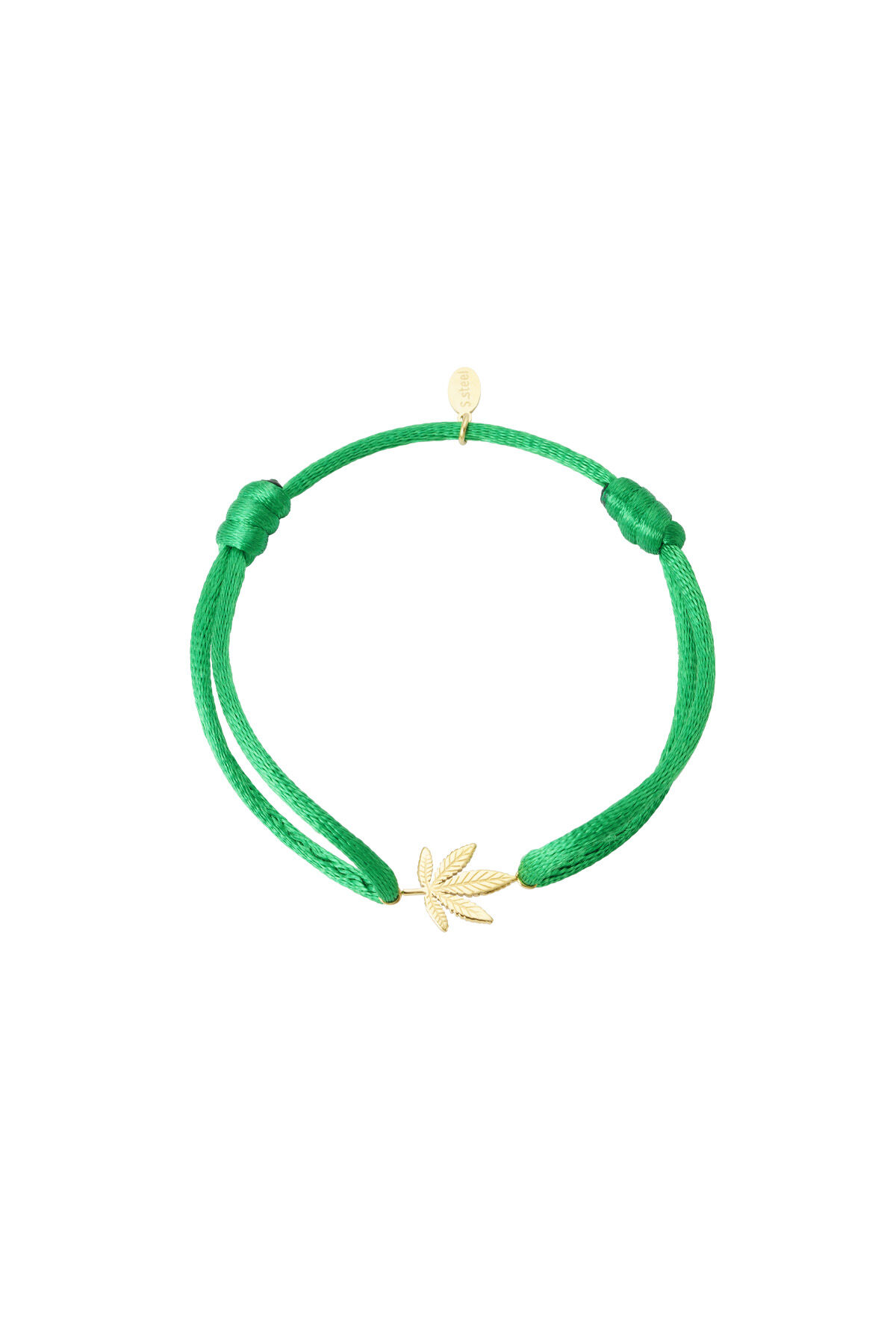 Pulsera de satén Canal Bliss - Color dorado verde 2