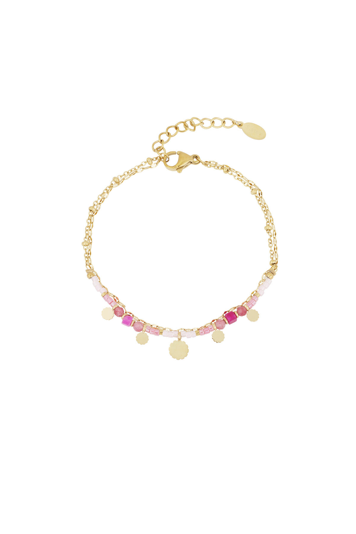 bracelet pink charms (Pack with plastic bag) 