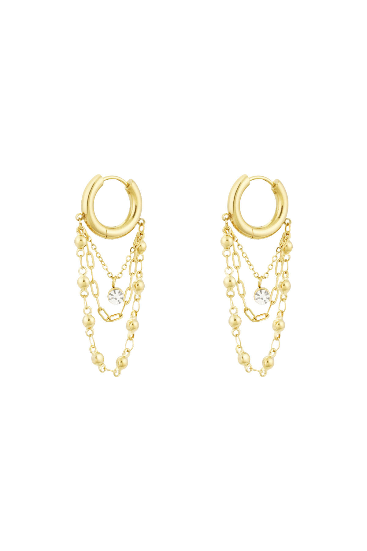 Ohrringe mit Kette - Goldfarben 2